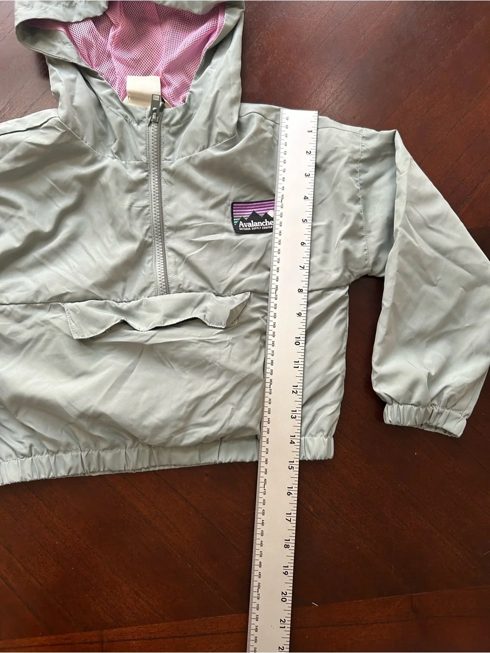 Avalanche Kids Sage Green Hooded Anorak Jacket size XS (5-6)